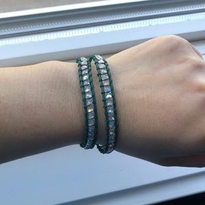 Victoria Emerson Green/Clear double wrap Bracelet